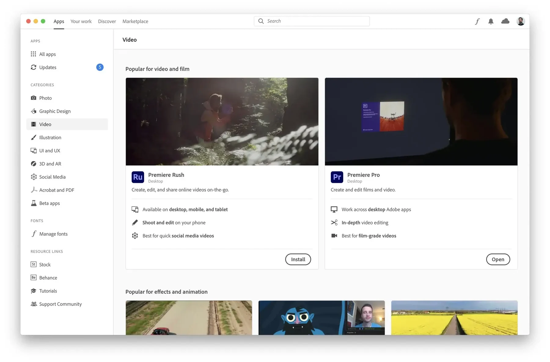 Скриншот Adobe Creative Cloud 2