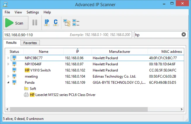 Скриншот Advanced IP Scanner 1