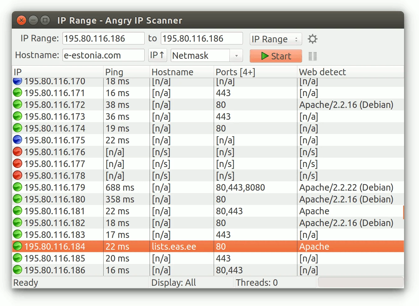 Скриншот Angry IP Scanner 2