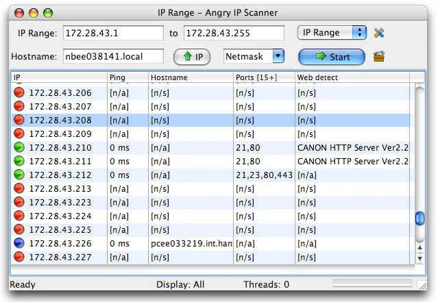 Скриншот Angry IP Scanner 3