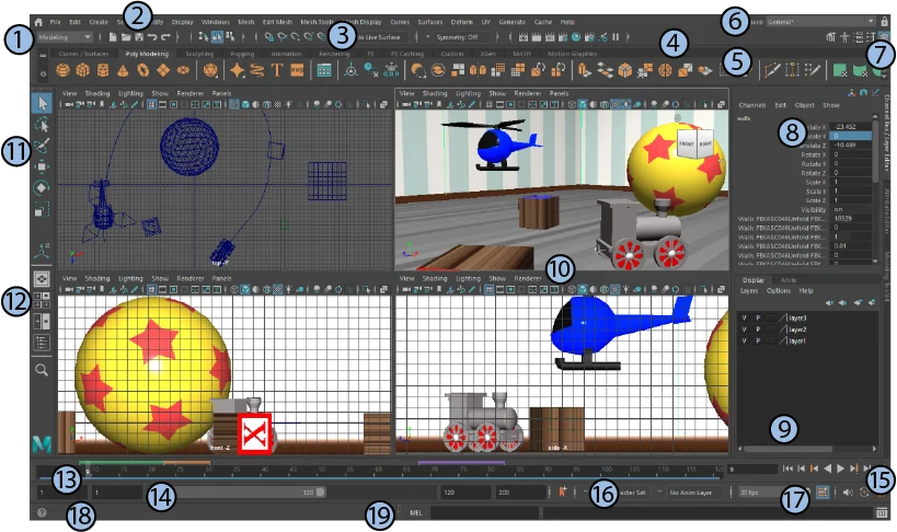 Скриншот Autodesk Maya 1