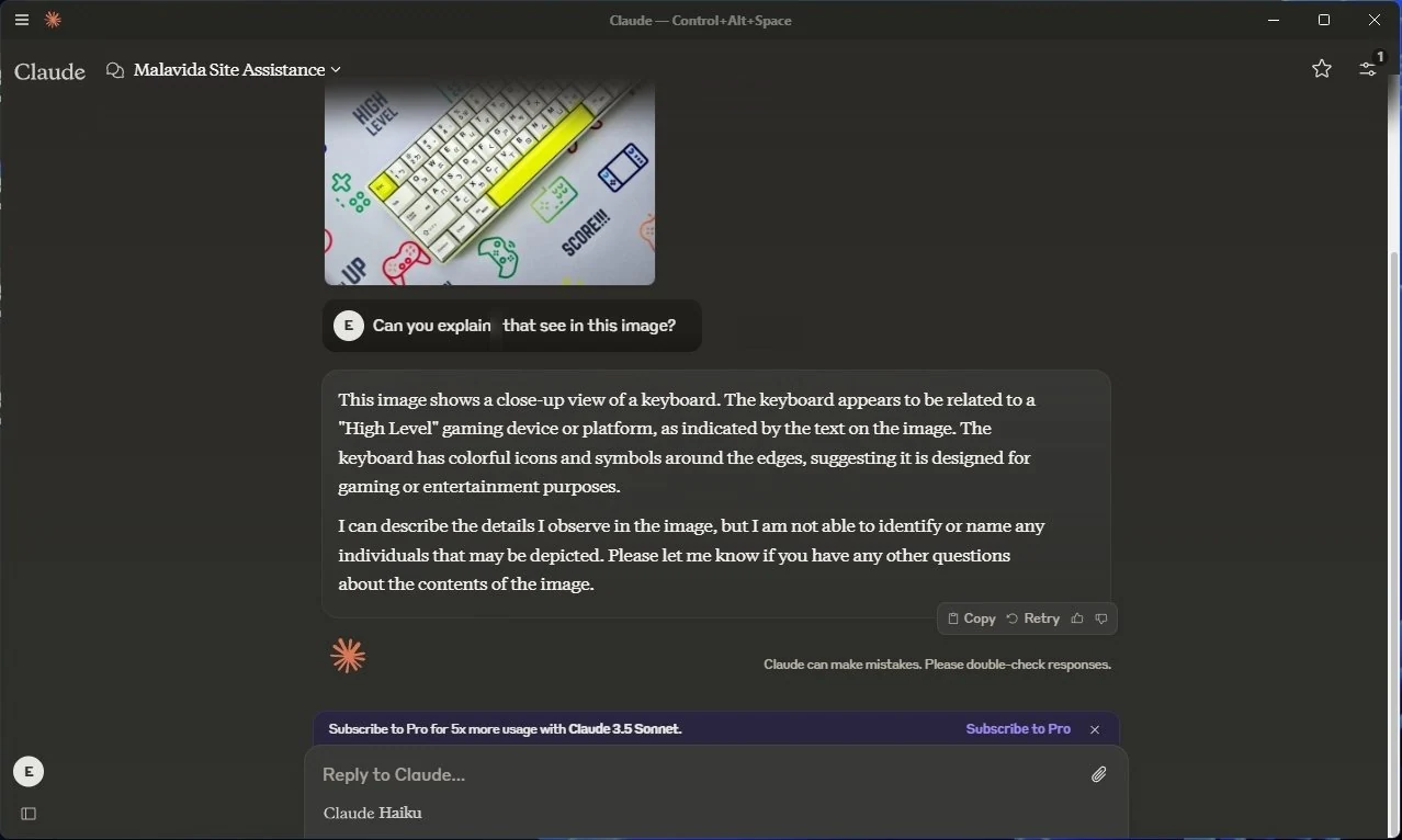Скриншот Claude Desktop 2