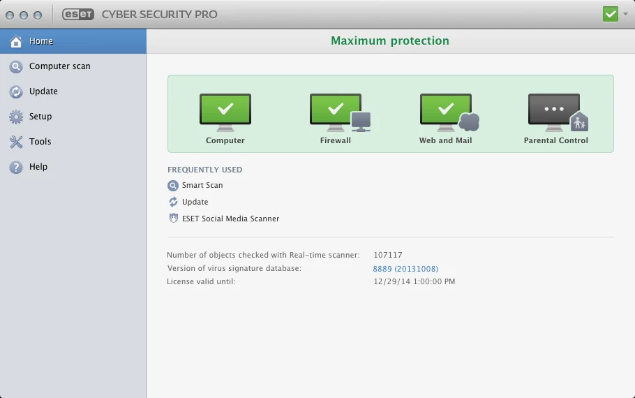 Скриншот ESET Cyber Security Pro 1
