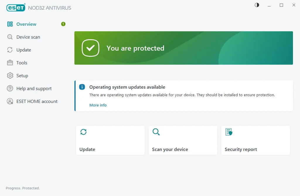 Скриншот ESET NOD32 Antivirus 1