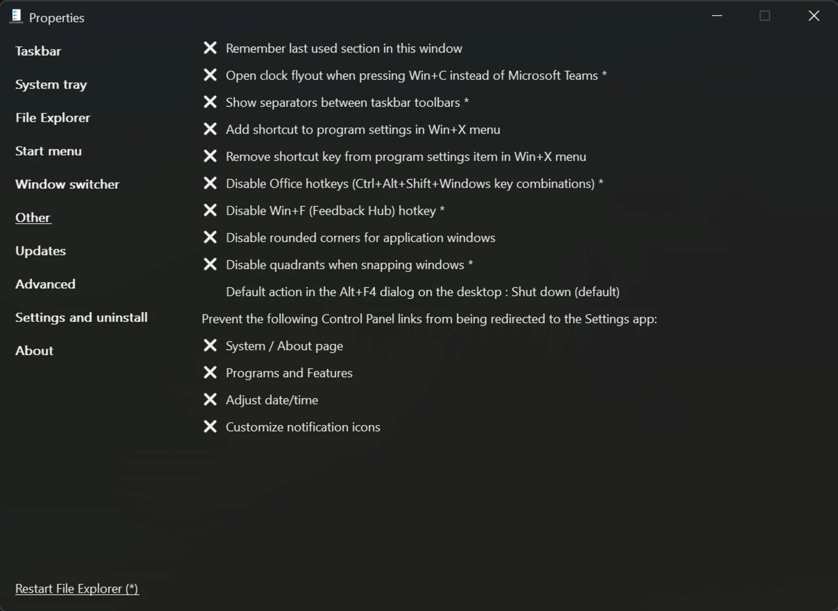 Скриншот ExplorerPatcher 3
