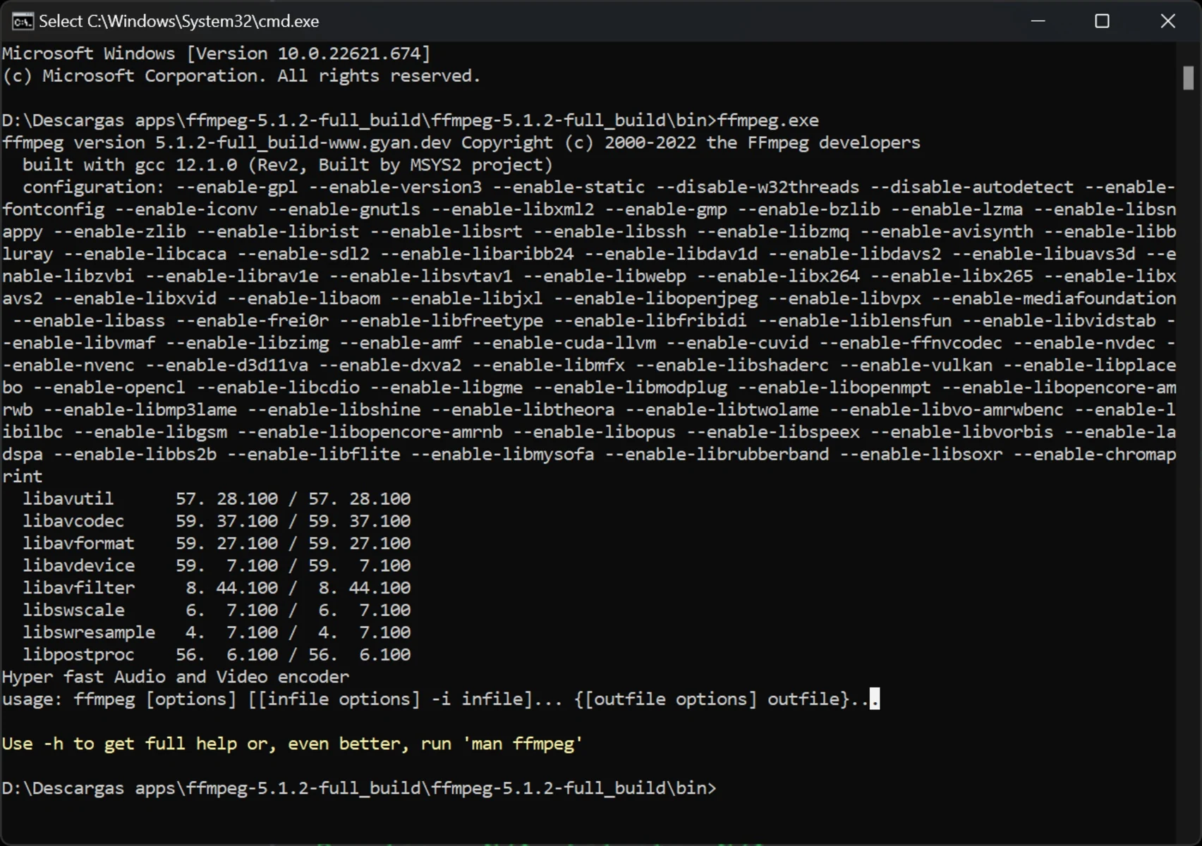 Скриншот FFmpeg 1