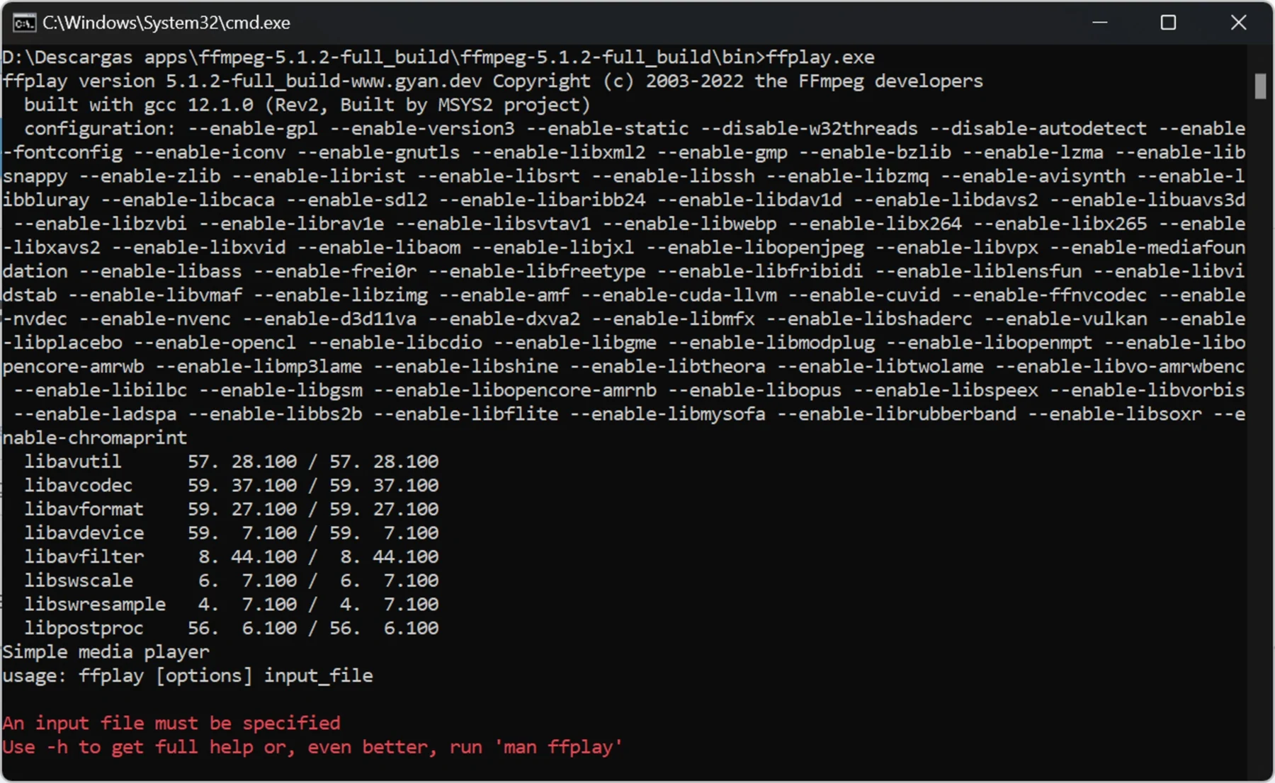 Скриншот FFmpeg 2