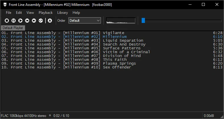 Скриншот foobar2000 2