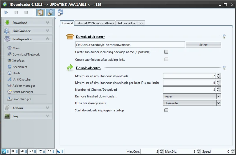 Скриншот JDownloader 2 2