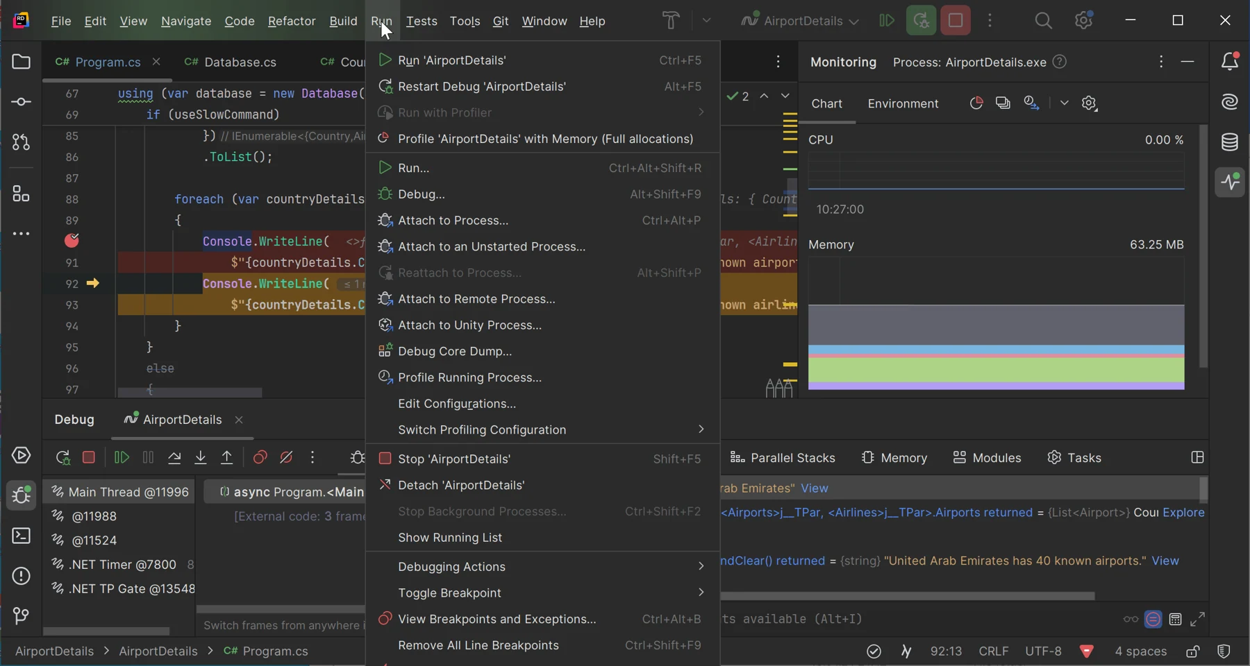 Скриншот JetBrains Rider 2