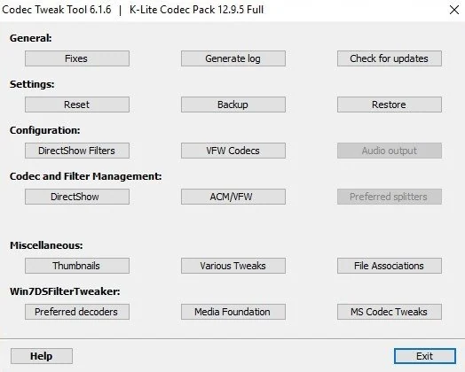 Скриншот K-Lite Codec Pack 1