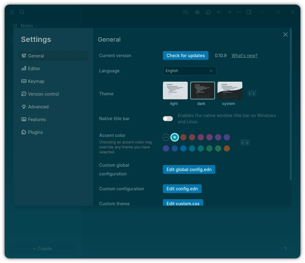 Скриншот Logseq 2