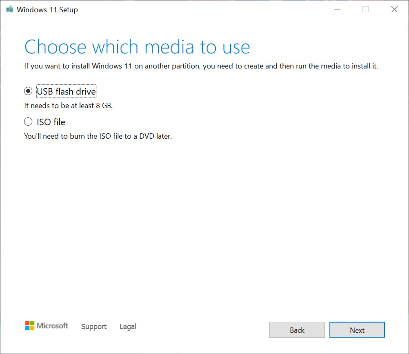 Скриншот Media Creation Tool Windows 11 1
