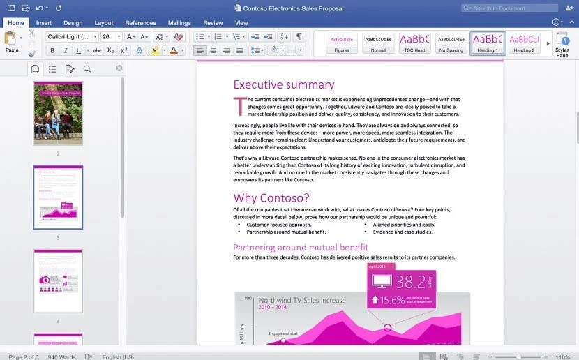 Скриншот Microsoft Office 2016 for Mac 1