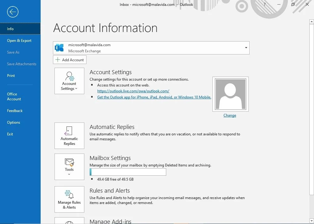 Скриншот Microsoft Outlook 1