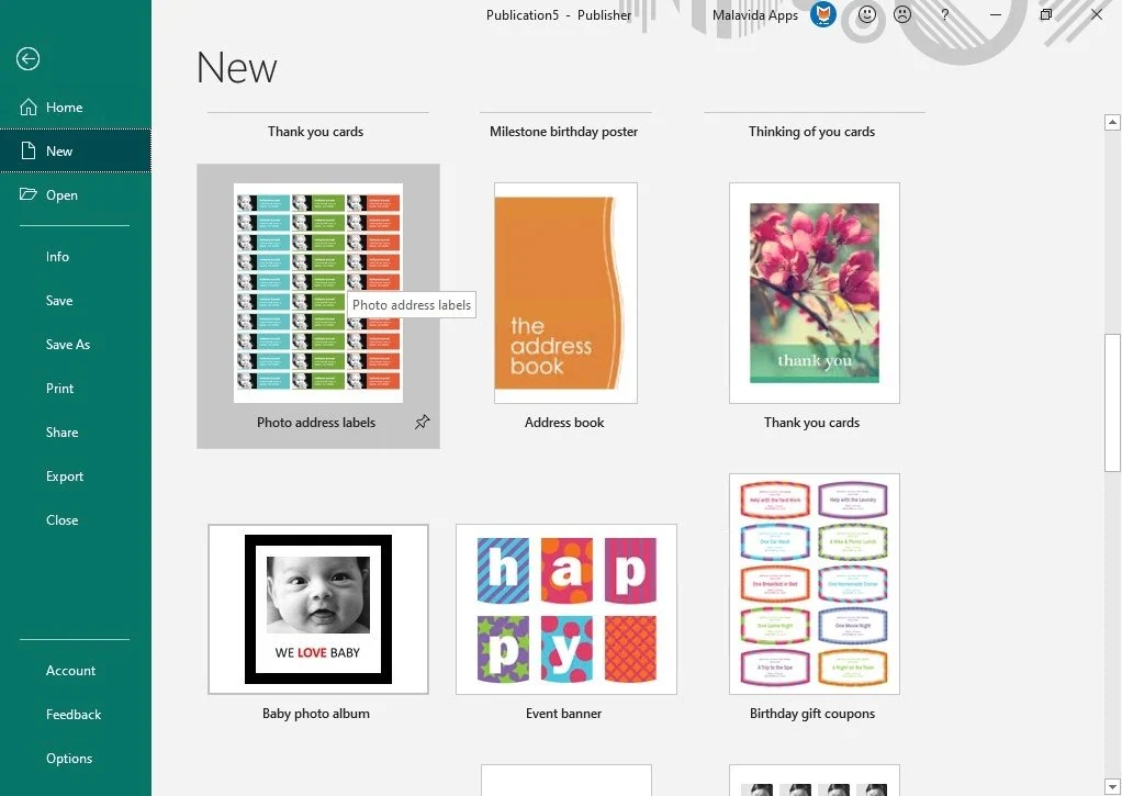Скриншот Microsoft Publisher 3