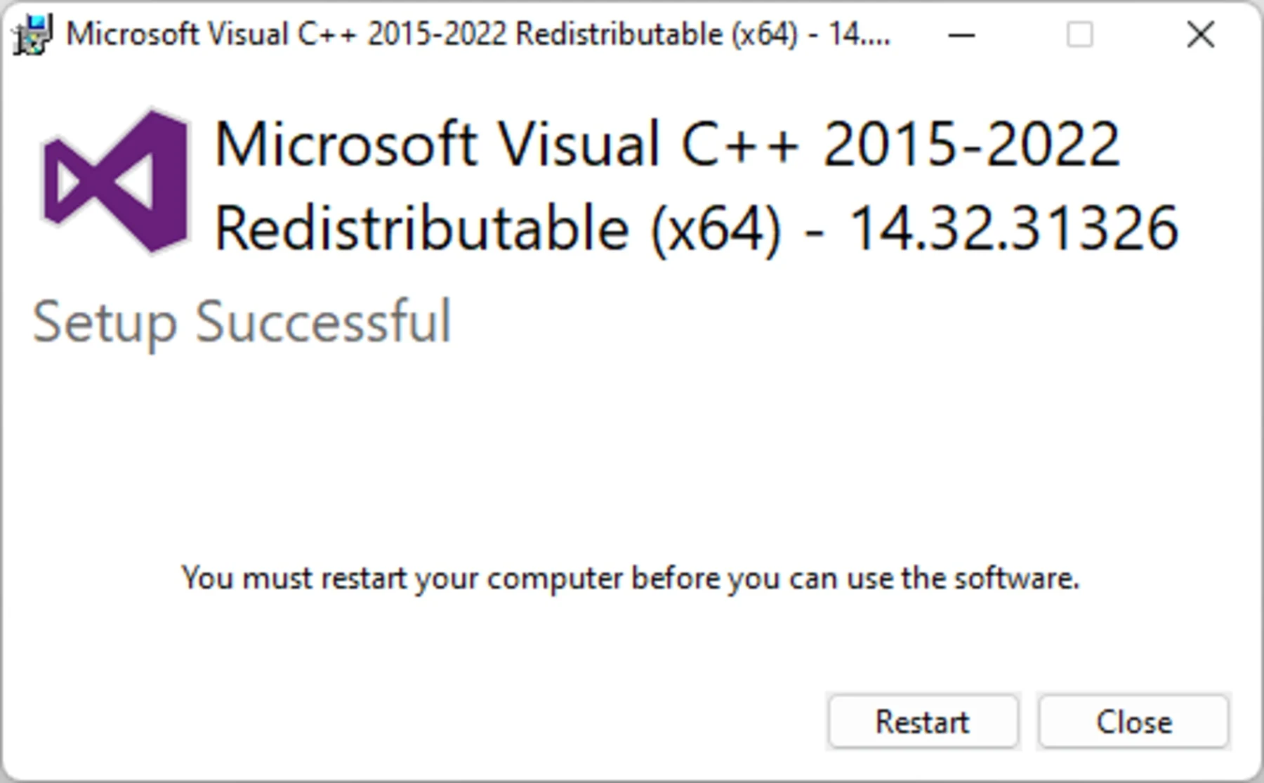 Скриншот Microsoft Visual C++ Redistributable (Vcredist) 3