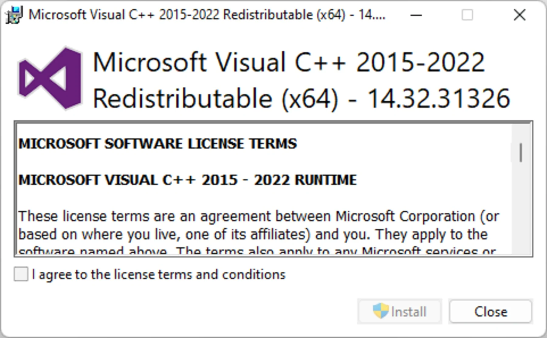 Скриншот Microsoft Visual C++ Redistributable (Vcredist) 1