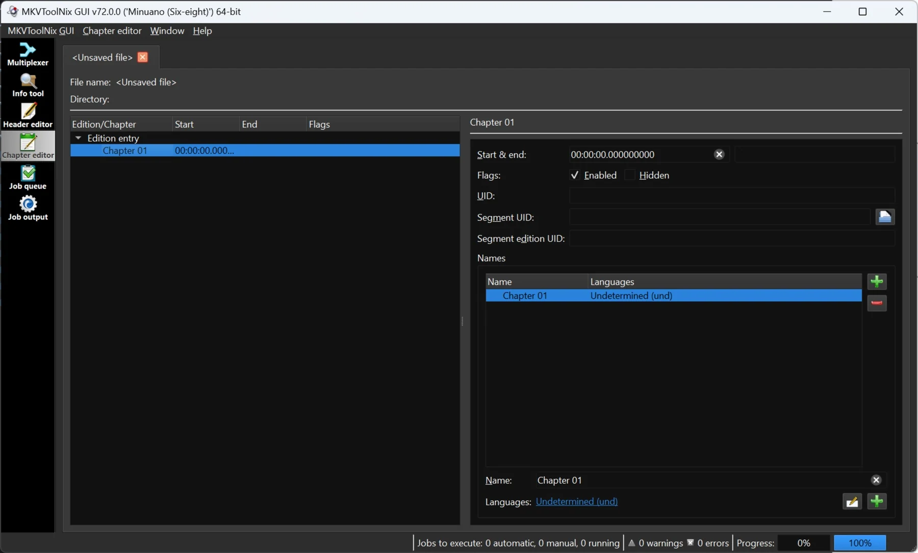 Скриншот MKVToolNix 3