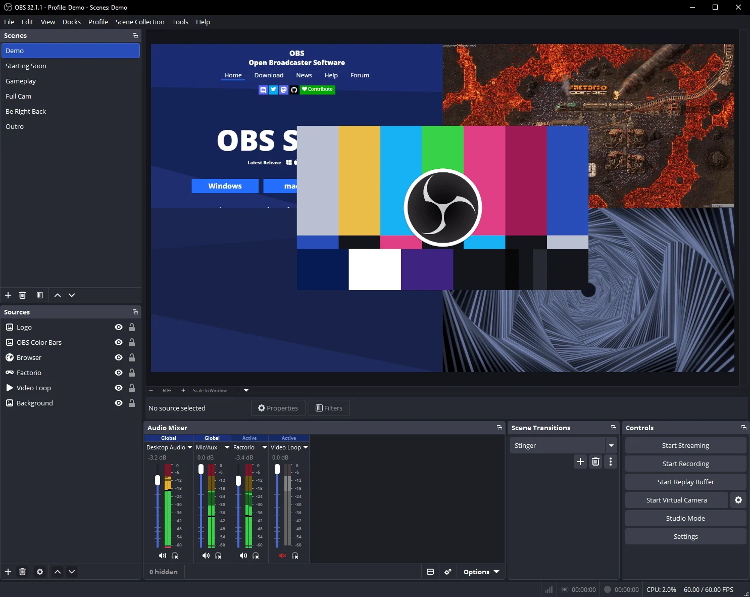 Скриншот OBS Studio 1