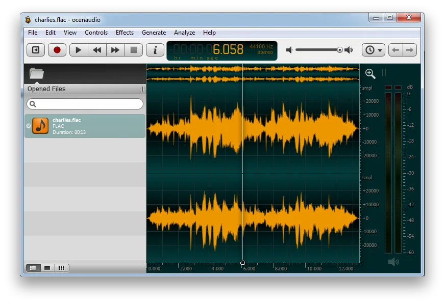 Скриншот ocenaudio 1