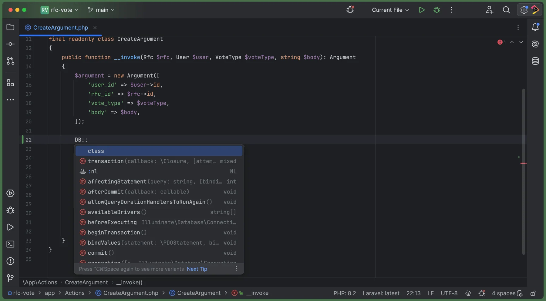 Скриншот PhpStorm 1