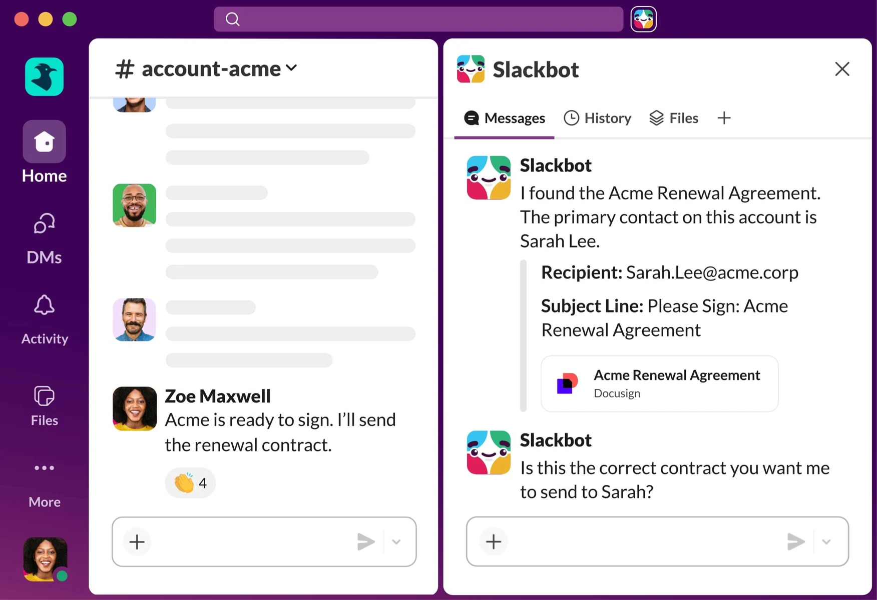 Скриншот Slack 1