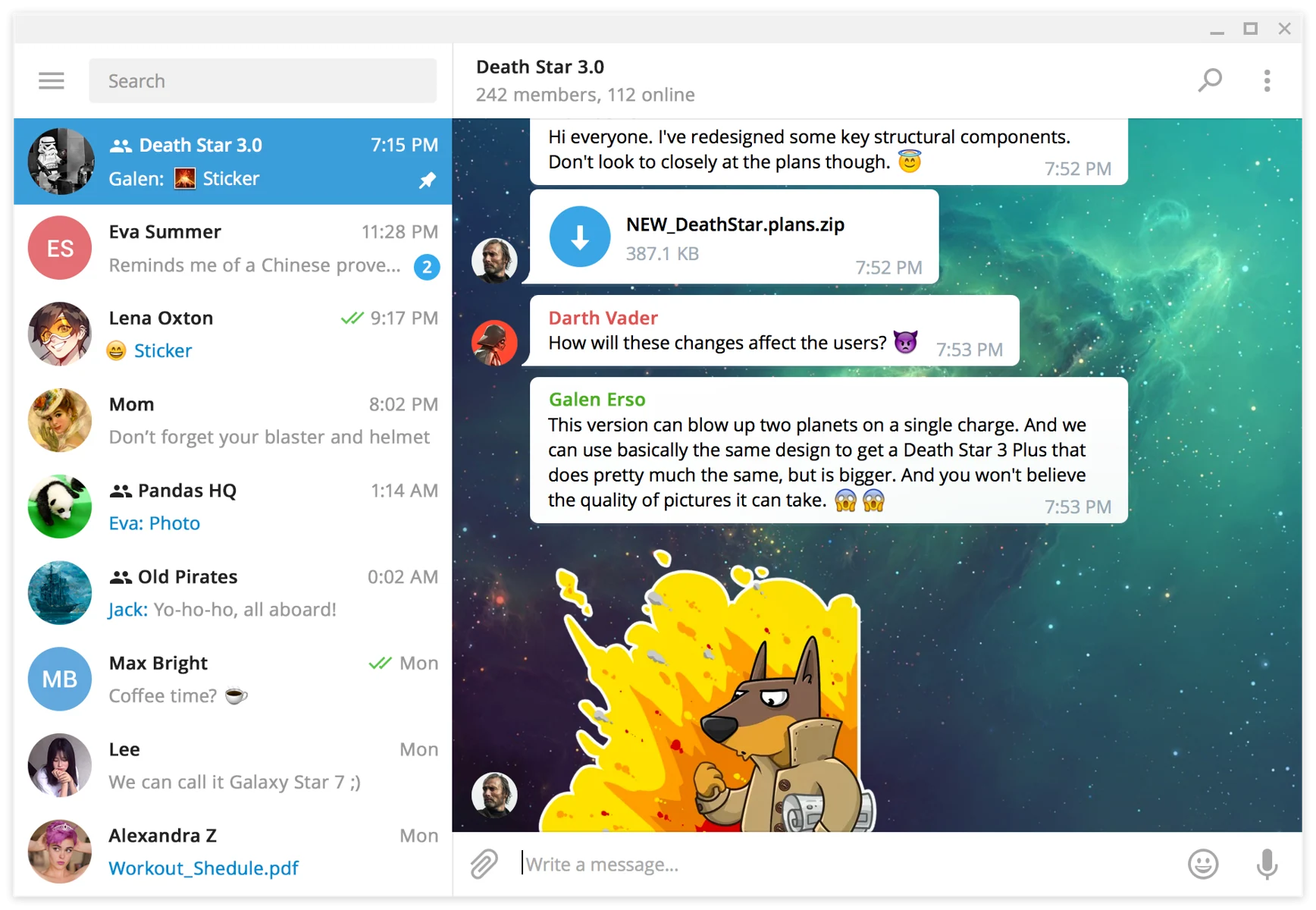Скриншот Telegram Desktop 1