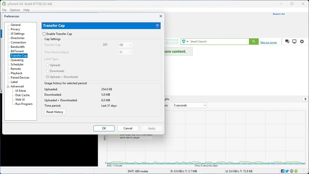 Скриншот uTorrent 3
