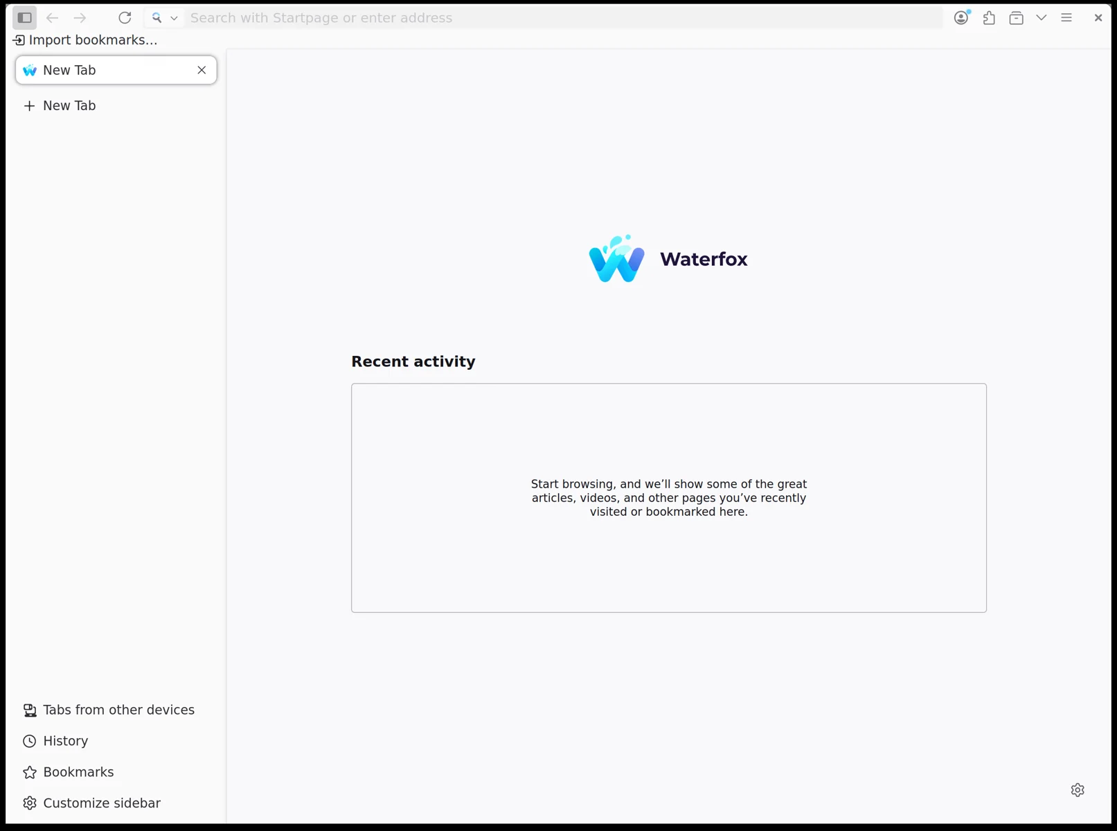 Скриншот Waterfox 2