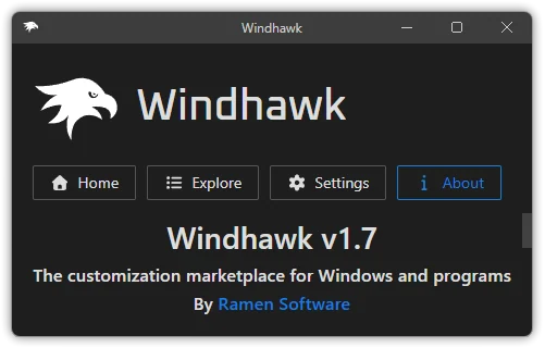 Скриншот Windhawk 2