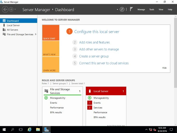Скриншот Windows Server 2016 Essentials 1