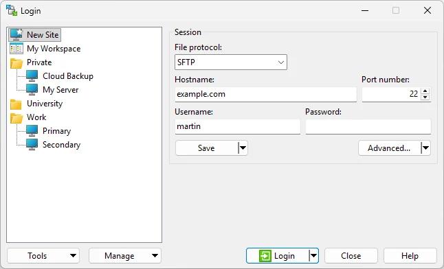 Скриншот WinSCP 3