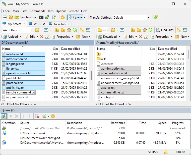 Скриншот WinSCP 1