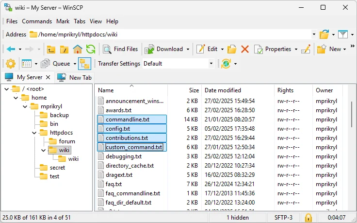 Скриншот WinSCP 2