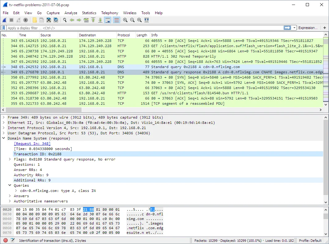 Скриншот Wireshark 1