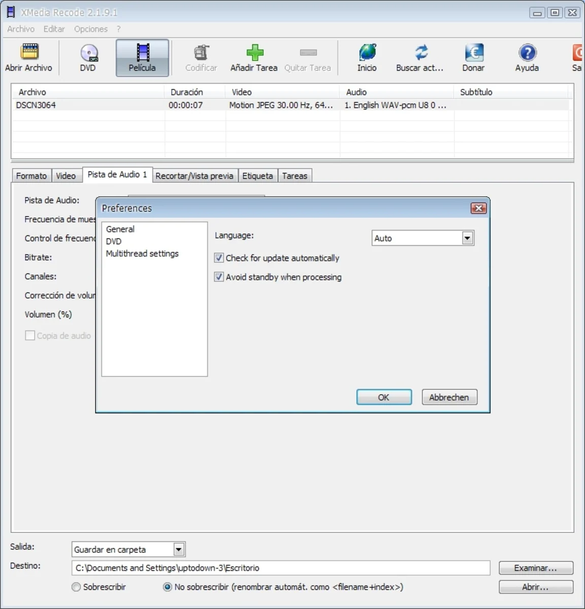 Скриншот XMedia Recode 2