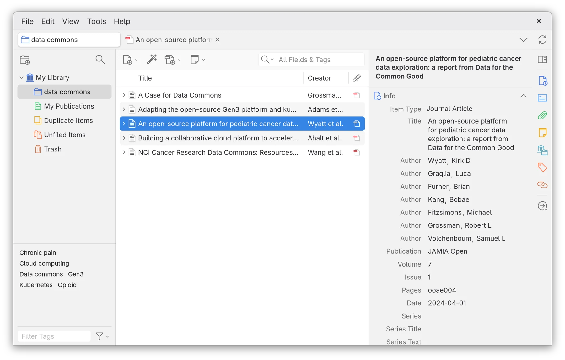 Скриншот Zotero 1