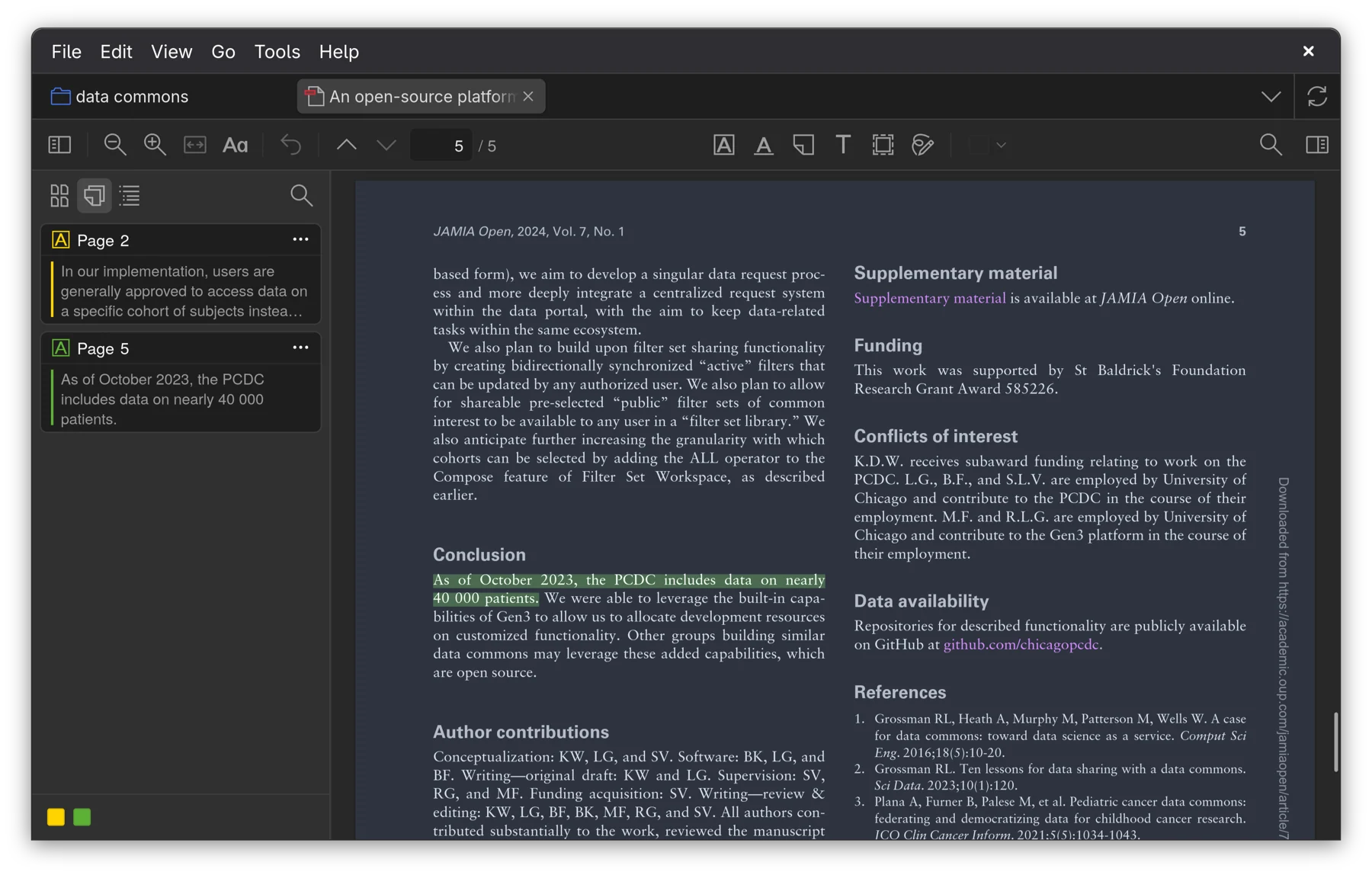Скриншот Zotero 3